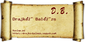 Drajkó Balázs névjegykártya